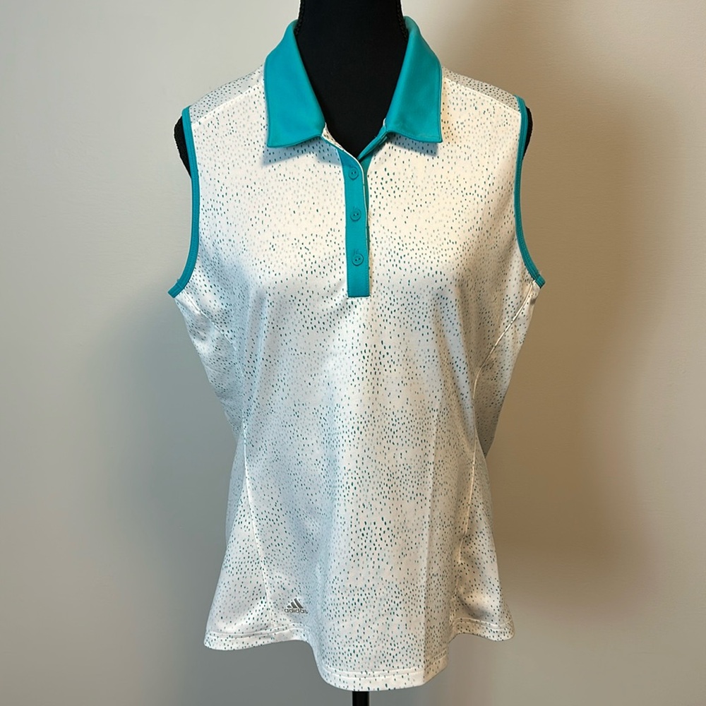 Adidas Golf Women's Polo Moisture Wicking Sleeveless Shirt Sz L